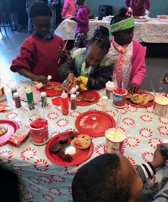 Children Decorating Christmas Cookies